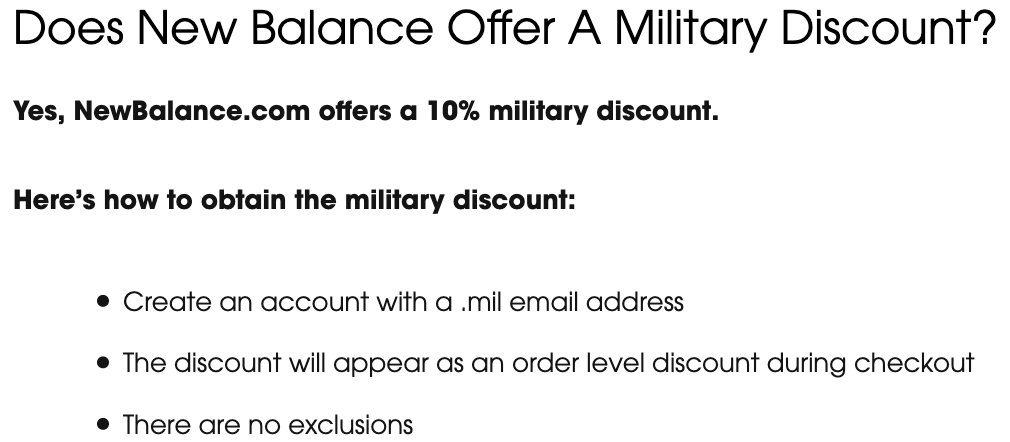 new balance military discount