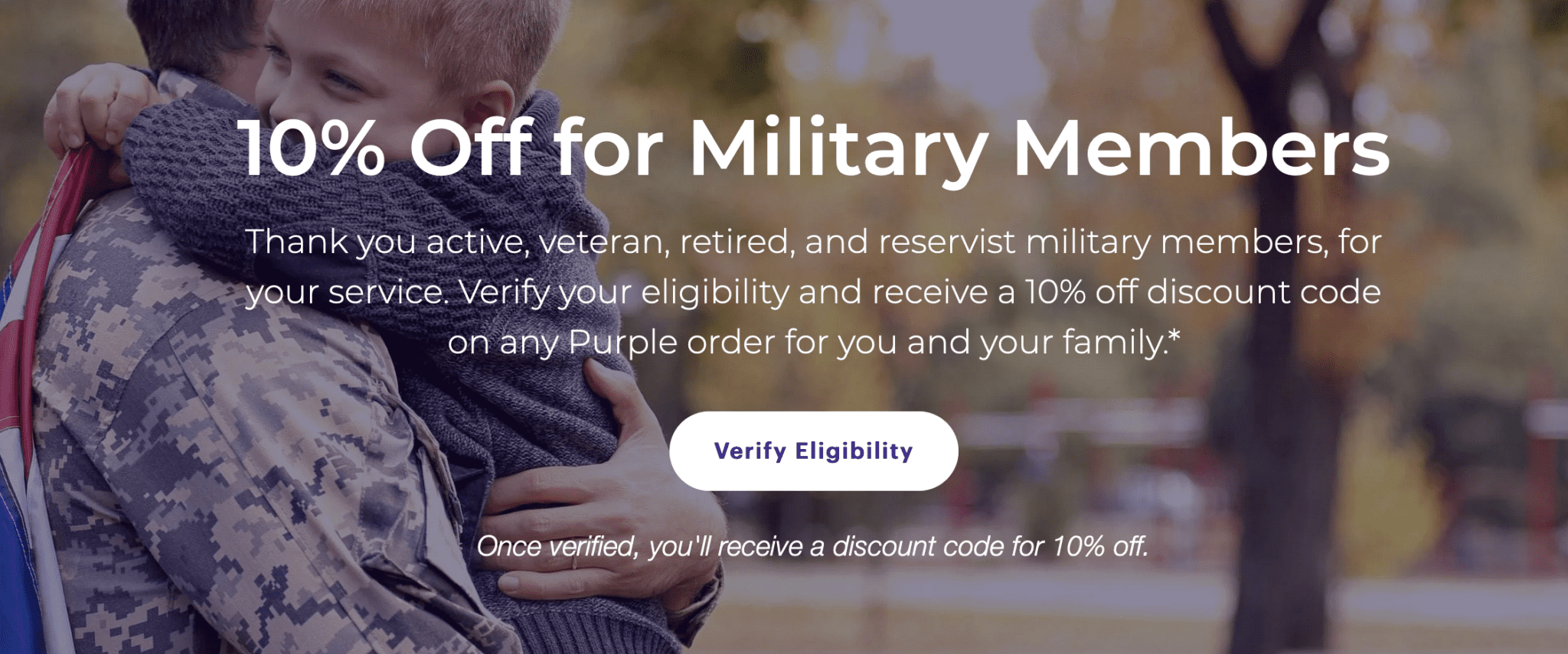 purple mattress location military discount code